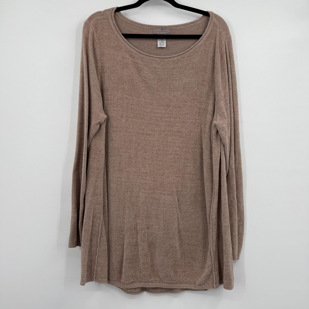 Barefoot Dreams Sweater‎ Womens XL Beige Tunic Lightweight Relaxed CozyChic